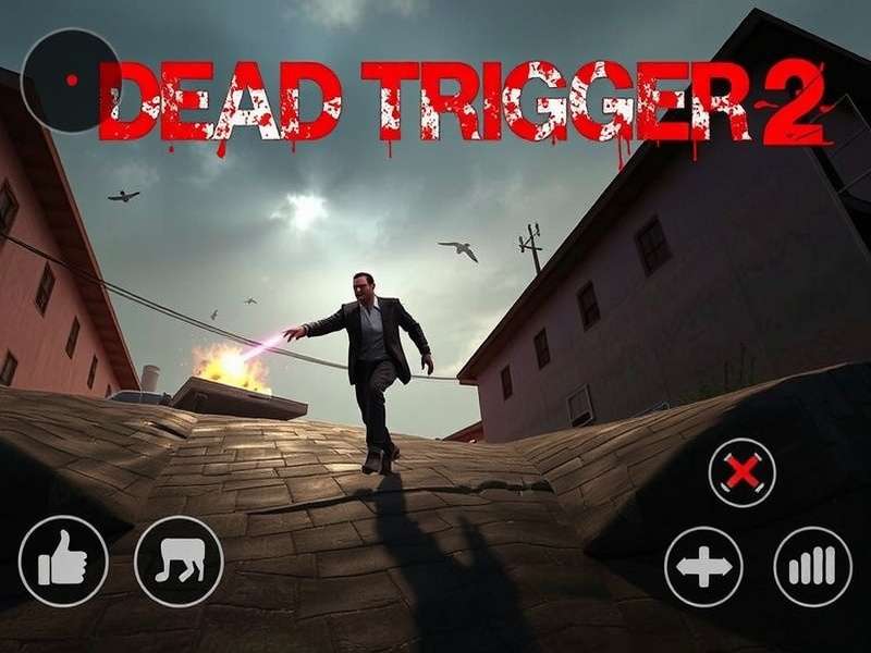 Dead Trigger 2 Gameplay Screenshot showing intense zombie combat