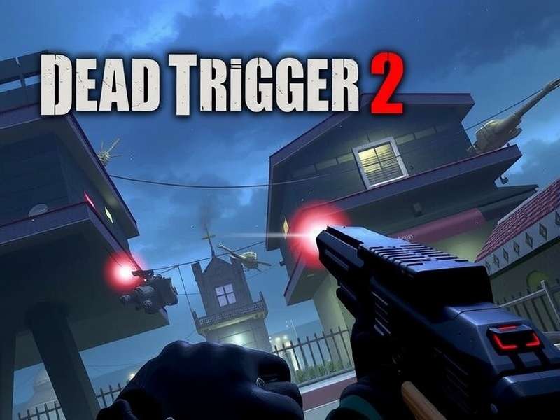 Dead Trigger 2 Online gameplay showing zombie horde and weapons