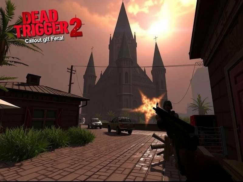 Dead Trigger 2 gameplay on Windows 10 showing intense zombie combat