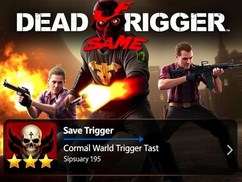 Dead Trigger 2 gameplay on a large television screen showing intense zombie combat