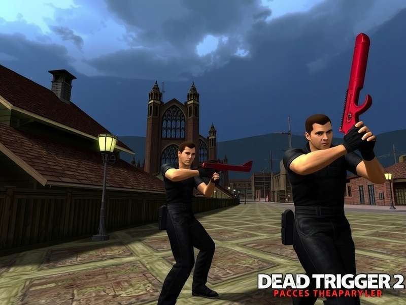Dead Trigger 2 PC Online gameplay screenshot showing intense zombie action