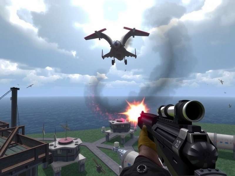 Dead Trigger 2 PC Port gameplay screenshot showing intense zombie horde combat in high definition