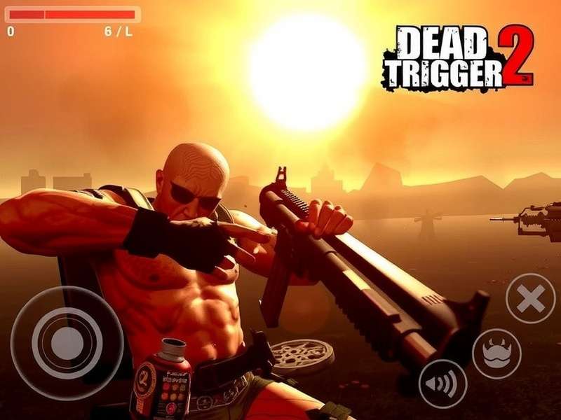 Dead Trigger 2 Apkvision gameplay screenshot showing zombie action