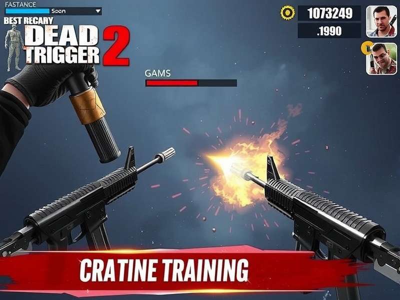 Dead Trigger 2 Mod Gameplay Screenshot showing zombie horde