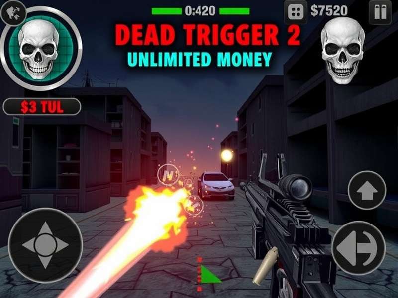 Dead Trigger 2 Unlimited Money Apk gameplay with infinite ammo and gold