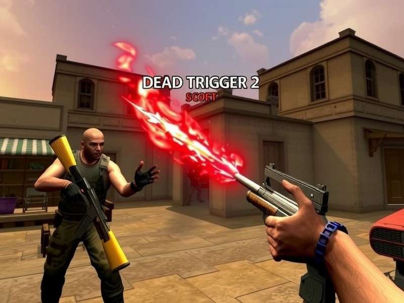 Dead Trigger 2 gameplay on PC with high graphics settings showing zombie action