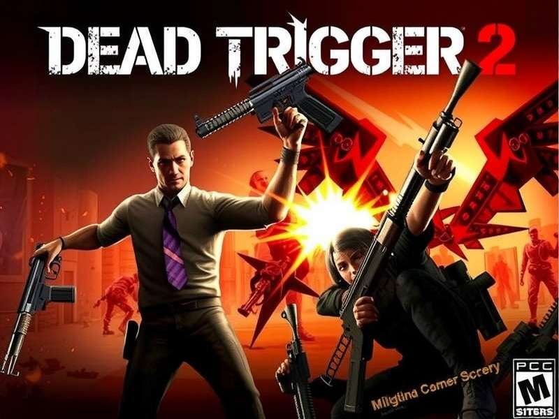 Dead Trigger 2 gameplay screenshot showing intense zombie combat action