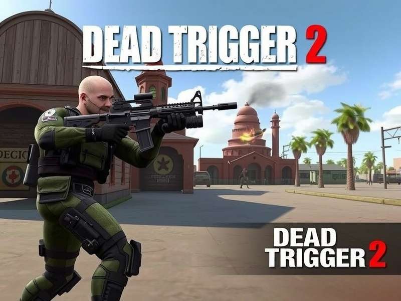 Dead Trigger 2 Apk Mod Unlimited Ammo Damage gameplay screenshot featuring zombie combat with modded weapons and infinite ammo counter