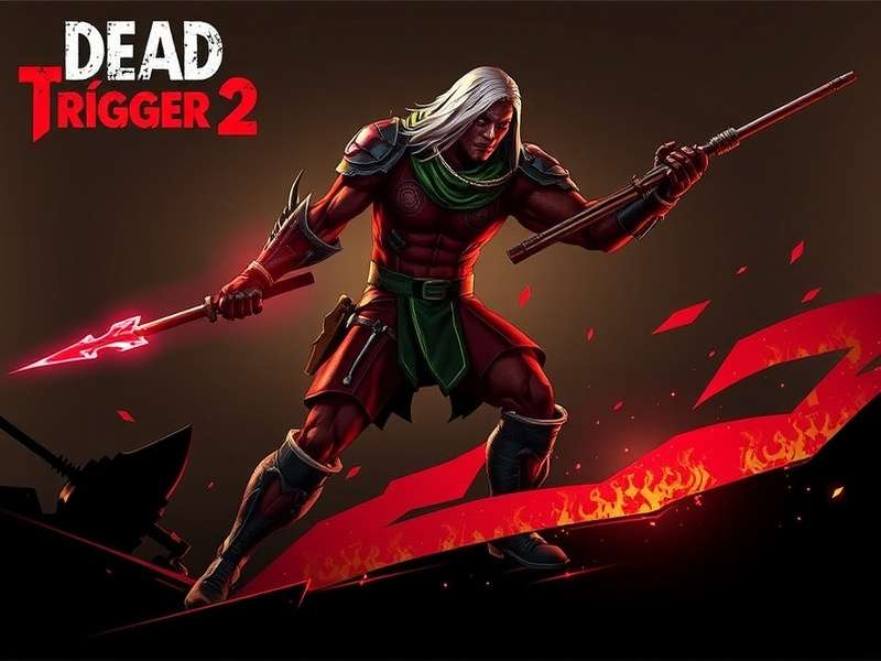 Dead Trigger 2 gameplay on mobile showing zombie combat action