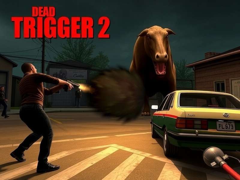 Dead Trigger 2 gameplay on laptop screen with zombie action