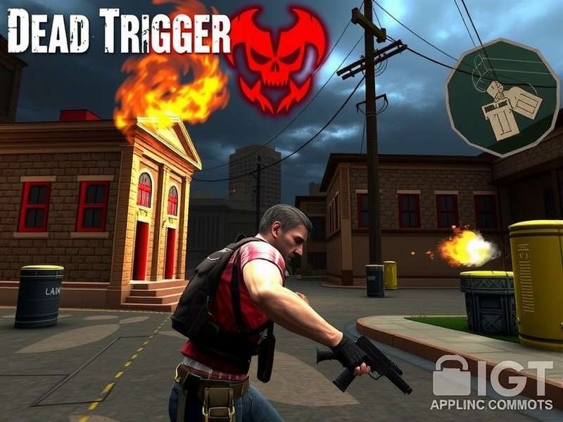 Dead Trigger 2 gameplay screenshot showing zombie combat on PC